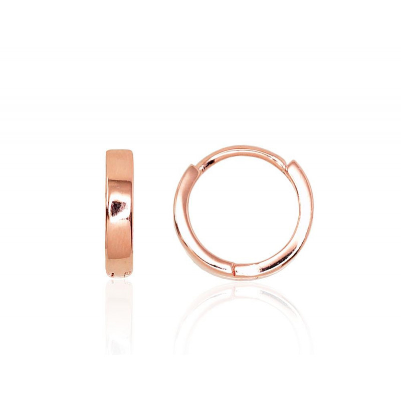 Ümmarguse kinnisega hõbekõrvarõngad 2203120(PAu-R), Hõbe 925°, punane kuld (kate)