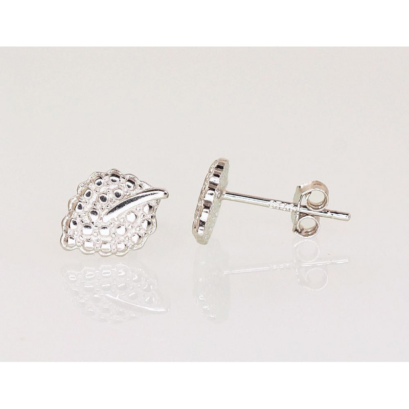 Silver stud earrings 2203127(PRh-Gr), Silver 925°, Rhodium (Plating)