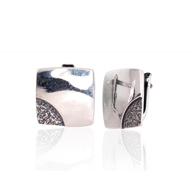 'Inglise' sulguriga hõbekõrverõngad 2203157(POx-Bk), Hõbe 925°, oksüüd (kate)