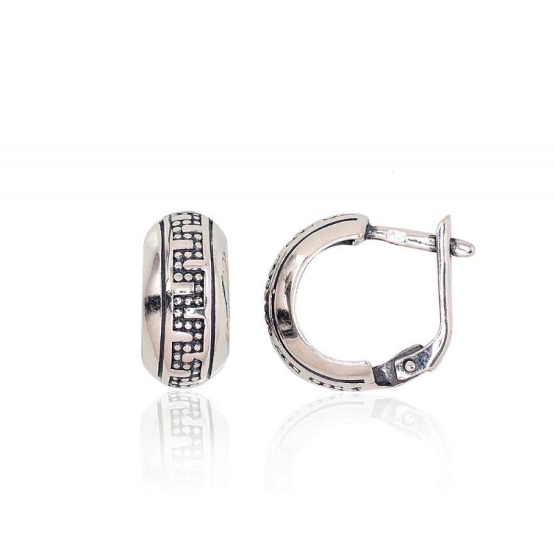 Sudraba auskari ar 'angļu' slēdzēju 2203163(POx-Bk), Sudrabs 925°, oksids (pārklājums)