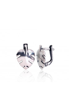 Sidabriniai auskarai ant cilindrinės spynos 2203174(POx-Bk), Sidabras 925°, oksidas (padengti)