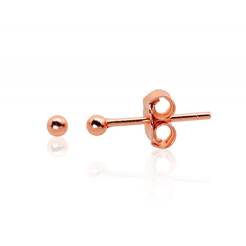 Silver stud earrings 2203469(PAu-R), Silver 925°, red gold (Plating)