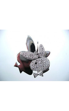 Silver pendant 2300026(PRh-Gr)_CZ+CZ-R, Silver 925°, Rhodium (Plating), Zirkons