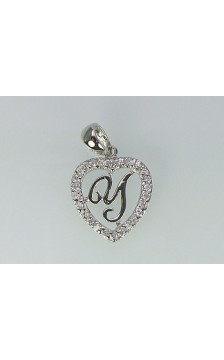 Silver pendant 2300082(PRh-Gr)_CZ, Silver 925°, Rhodium (Plating), Zirkons