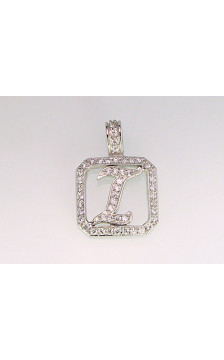 Silver pendant 2300113(PRh-Gr)_CZ, Silver 925°, Rhodium (Plating), Zirkons