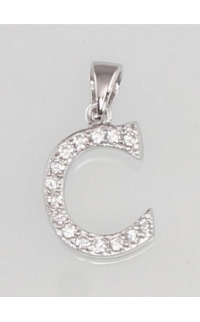 Silver pendant 2300309(PRh-Gr)_CZ, Silver 925°, Rhodium (Plating), Zirkons