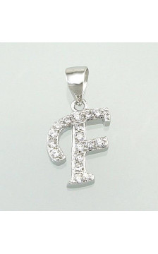 Silver pendant 2300312(PRh-Gr)_CZ, Silver 925°, Rhodium (Plating), Zirkons