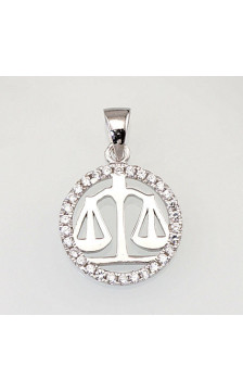 Silver pendant 2300389(PRh-Gr)_CZ, Silver 925°, Rhodium (Plating), Zirkons