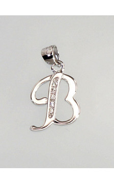 Silver pendant 2300601(PRh-Gr)_CZ, Silver 925°, Rhodium (Plating), Zirkons