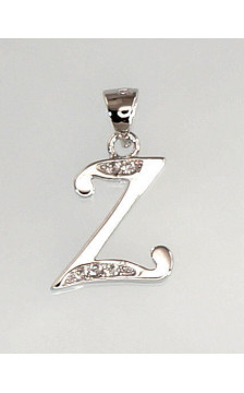 Silver pendant 2300621(PRh-Gr)_CZ, Silver 925°, Rhodium (Plating), Zirkons