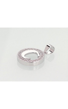 Silver pendant 2300998(PRh-Gr)_CZ, Silver 925°, Rhodium (Plating), Zirkons