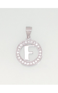 Silver pendant 2301001(PRh-Gr)_CZ, Silver 925°, Rhodium (Plating), Zirkons