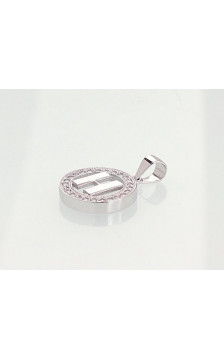 Sidabrinis pakabukas 2301003(PRh-Gr)_CZ, Sidabras 925°, rodis (padengti), Cirkonai