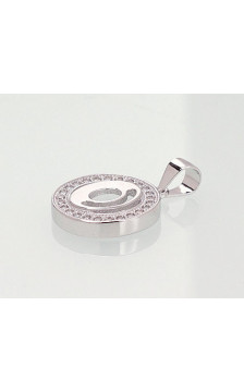 Silver pendant 2301010(PRh-Gr)_CZ, Silver 925°, Rhodium (Plating), Zirkons