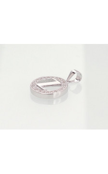 Sidabrinis pakabukas 2301017(PRh-Gr)_CZ, Sidabras 925°, rodis (padengti), Cirkonai