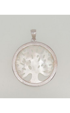 Silver pendant 2301471(PRh-Gr)_PL, Silver 925°, Rhodium (Plating), Mother-of-pearl