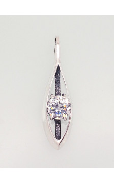 Hõberipats 2301531(POx-Bk)_CZ, Hõbe 925°, oksüüd (kate), Tsirkonid