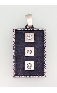 Sudraba kulons 2301534(Matt+POx-MattBk)_SV, Sudrabs 925°, oksids (pārklājums), Kristāli