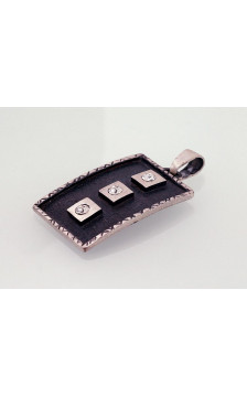 Silver pendant 2301534(Matt+POx-MattBk)_SV, Silver 925°, oxide (Plating), Crystals