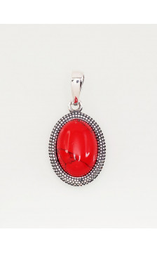 Hõberipats 2301553(POx-Bk)_COX, Hõbe 925°, oksüüd (kate), Korallid (Imiteering)