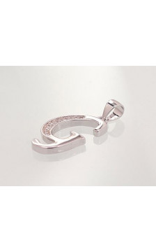 Silver pendant 2301611(PRh-Gr)_CZ, Silver 925°, Rhodium (Plating), Zirkons