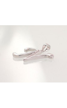 Silver pendant 2301618(PRh-Gr)_CZ, Silver 925°, Rhodium (Plating), Zirkons