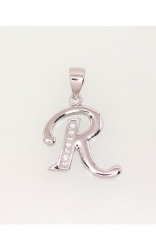 Silver pendant 2301621(PRh-Gr)_CZ, Silver 925°, Rhodium (Plating), Zirkons