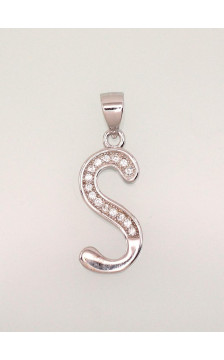 Silver pendant 2301622(PRh-Gr)_CZ, Silver 925°, Rhodium (Plating), Zirkons
