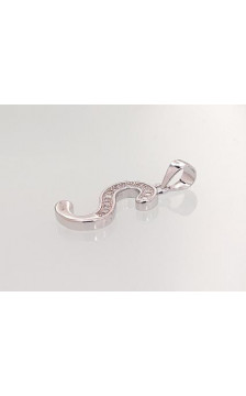 Silver pendant 2301622(PRh-Gr)_CZ, Silver 925°, Rhodium (Plating), Zirkons