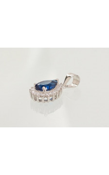 Sidabrinis pakabukas 2301644(PRh-Gr)_CZ+CZ-DB, Sidabras 925°, rodis (padengti), Cirkonai