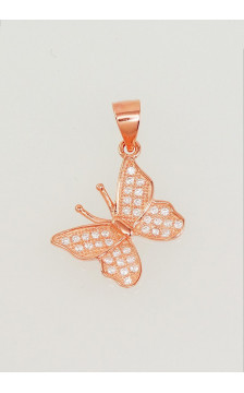 Sudraba kulons 2301650(PAu-R)_CZ, Sudrabs 925°, sarkanais zelts (pārklājums), Cirkoni