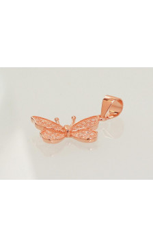 Silver pendant 2301650(PAu-R)_CZ, Silver 925°, red gold (Plating), Zirkons