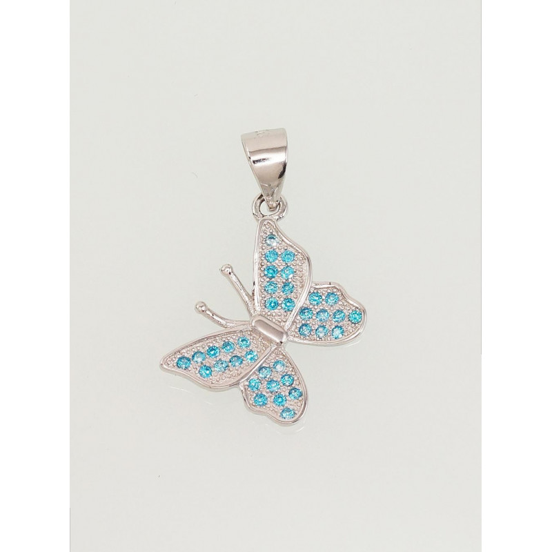 Sudraba kulons 2301650(PRh-Gr)_CZ-AQ, Sudrabs 925°, rodijs (pārklājums), Cirkoni