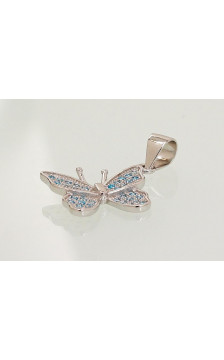 Sudraba kulons 2301650(PRh-Gr)_CZ-AQ, Sudrabs 925°, rodijs (pārklājums), Cirkoni