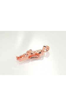 Silver pendant 2301737(PAu-R)_CZ, Silver 925°, red gold (Plating), Zirkons