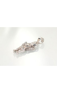 Silver pendant 2301737(PRh-Gr)_CZ, Silver 925°, Rhodium (Plating), Zirkons
