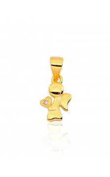 Silver pendant 2301739(PAu-Y)_CZ, Silver 925°, yellow gold (Plating), Zirkons