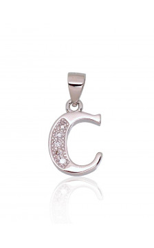 Silver pendant 2301834(PRh-Gr)_CZ, Silver 925°, Rhodium (Plating), Zirkons