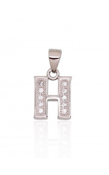 Silver pendant 2301839(PRh-Gr)_CZ, Silver 925°, Rhodium (Plating), Zirkons