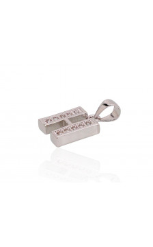 Silver pendant 2301839(PRh-Gr)_CZ, Silver 925°, Rhodium (Plating), Zirkons