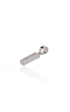 Silver pendant 2301840(PRh-Gr)_CZ, Silver 925°, Rhodium (Plating), Zirkons