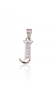 Silver pendant 2301841(PRh-Gr)_CZ, Silver 925°, Rhodium (Plating), Zirkons
