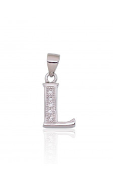 Silver pendant 2301843(PRh-Gr)_CZ, Silver 925°, Rhodium (Plating), Zirkons