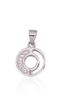 Silver pendant 2301846(PRh-Gr)_CZ, Silver 925°, Rhodium (Plating), Zirkons