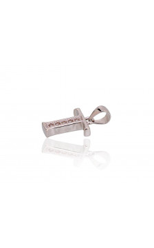 Silver pendant 2301850(PRh-Gr)_CZ, Silver 925°, Rhodium (Plating), Zirkons