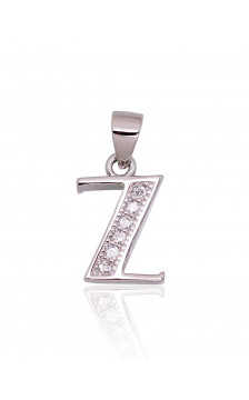 Silver pendant 2301853(PRh-Gr)_CZ, Silver 925°, Rhodium (Plating), Zirkons