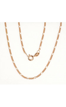 Silver chain Figaro 1,8 mm , diamond cut 2400052(PAu-R), Silver 925°, red gold (Plating)