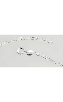 Sudraba ķēdīte Figaro 2 mm , dimantu apstrādājums 2400054, Sudrabs 925°