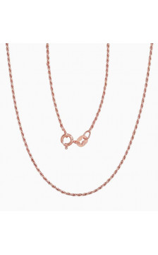 Sidabrinė grandinėlė Rope 1,1 mm 2400057(PAu-R), Sidabras 925°, raudonas auksas (padengti)