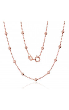 Sidabrinė grandinėlė Bead 1-3 mm 2400058(PAu-R), Sidabras 925°, raudonas auksas (padengti)